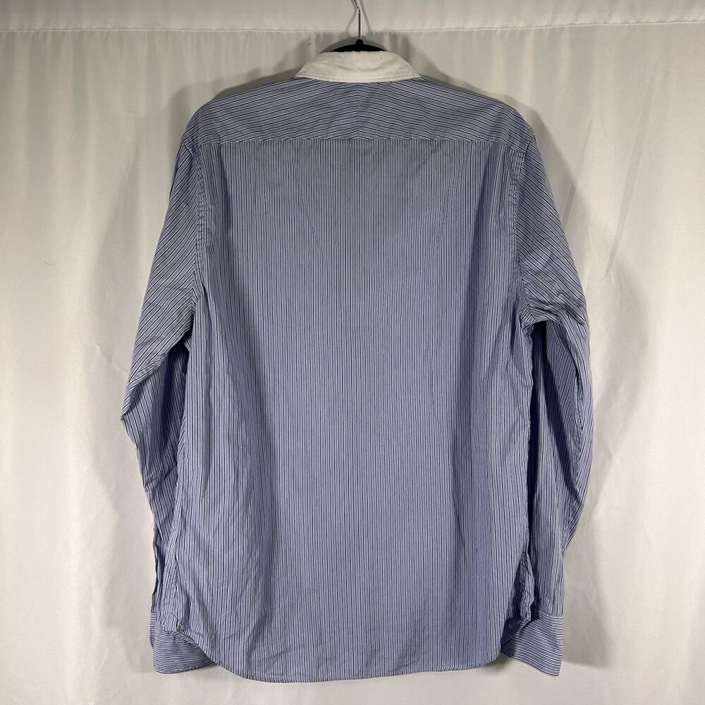 Suitsupply Dress Shirt Men's 16.5 42 Blue Striped Egyptian Cotton Long Sleeve - Picture 5 of 7